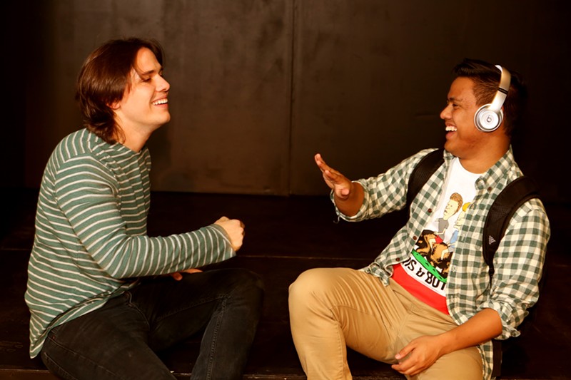 From left ,Jayde Mitchell (Jeremy) and Kevin Corpuz (Michael), in New Line Theatre's Be More Chill, 2019 - JILL RITTER LINDBERG