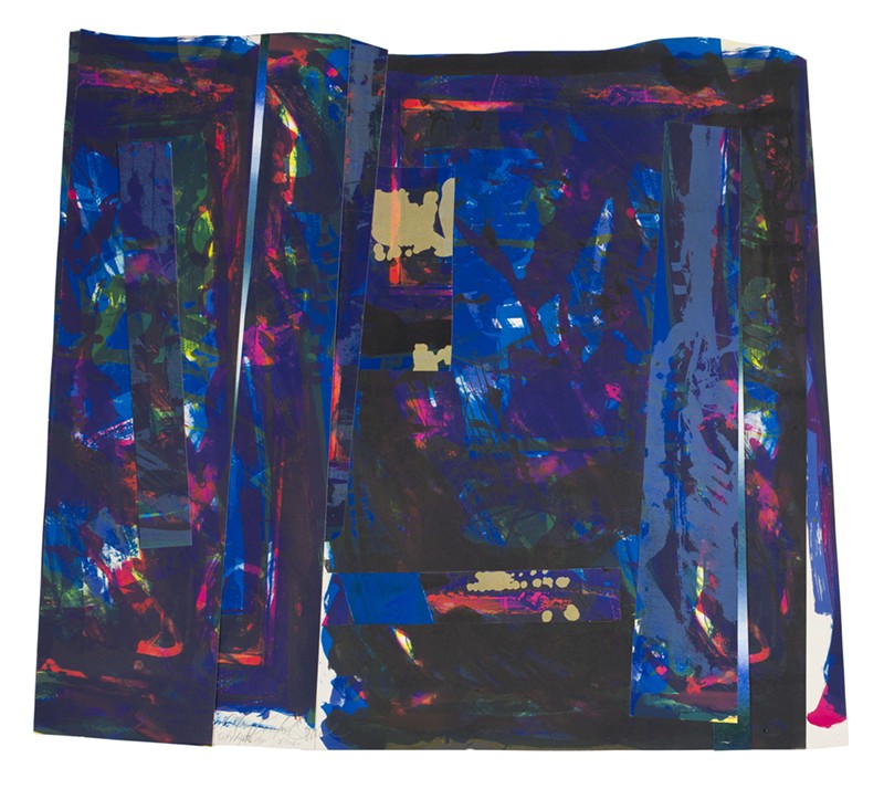 Mary Lovelace O’Neal, American, born 1942; City Lights, 1988; offset lithograph and screenprint; sheet (irregular): 28 1/8 × 32 1/8 inches; Saint Louis Art Museum, The Thelma and Bert Ollie Memorial Collection, Gift of Ronald and Monique Ollie 177:2017; © Mary Lovelace O’Neal