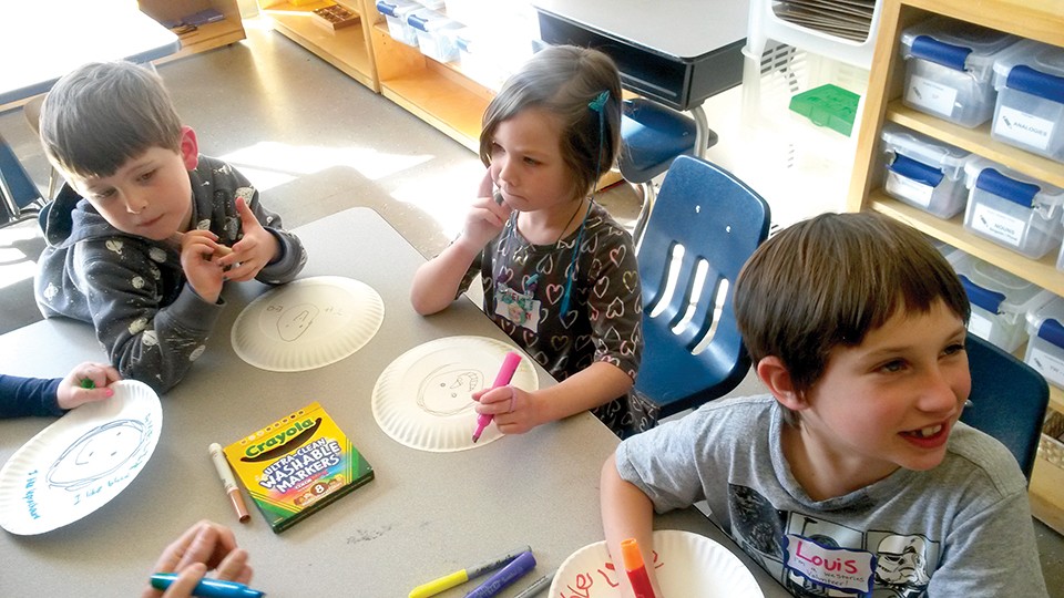 Students like five-year-old Theo, left, get a new perspective at We Stories. - COLLEEN SCHRAPPEN