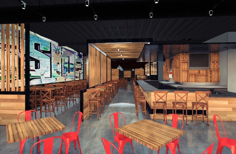 A rendering of the main dining room and bar area. - Courtesy Mission Taco Joint