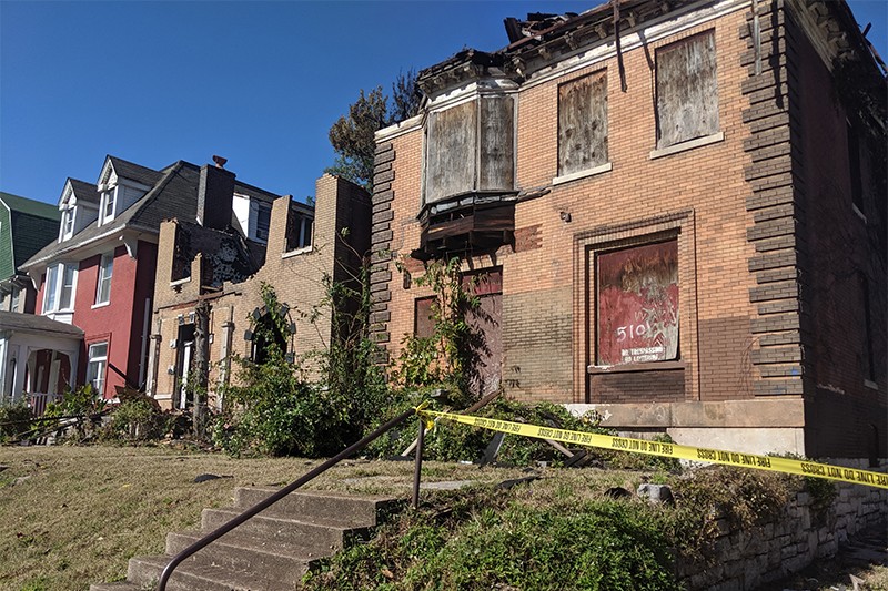 Both vacant homes damaged on Monday are owned by Green Line LLC. - DANNY WICENTOWSKI