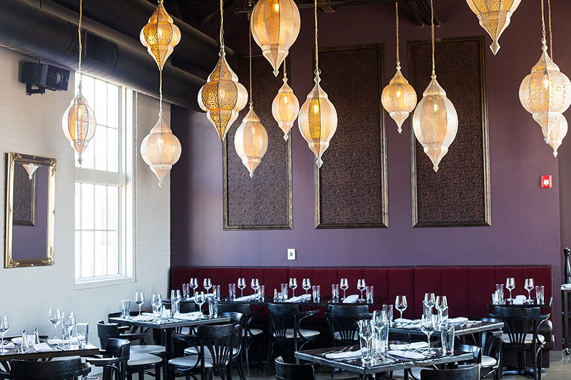The Bellwether’s dining room is warm and downright sexy, outfitted in luxe velvet, the tapestry-appointed room feels like a Venetian café. - MABEL SUEN
