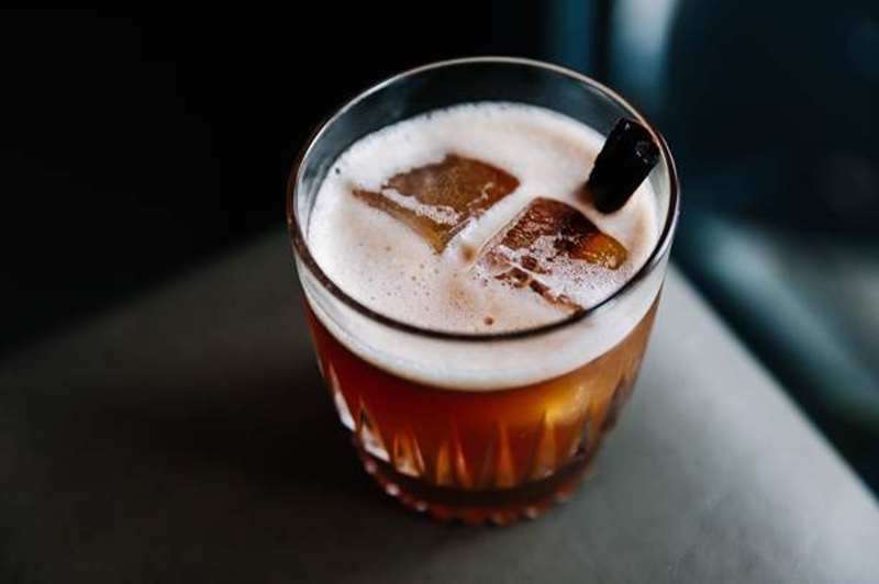 The Dr. Seuss-inspired Duck Feet Wishes is made with Buffalo Trace bourbon, cherry, falernum, allspice, curaçao and lemon. - Courtesy of Retreat Gastropub