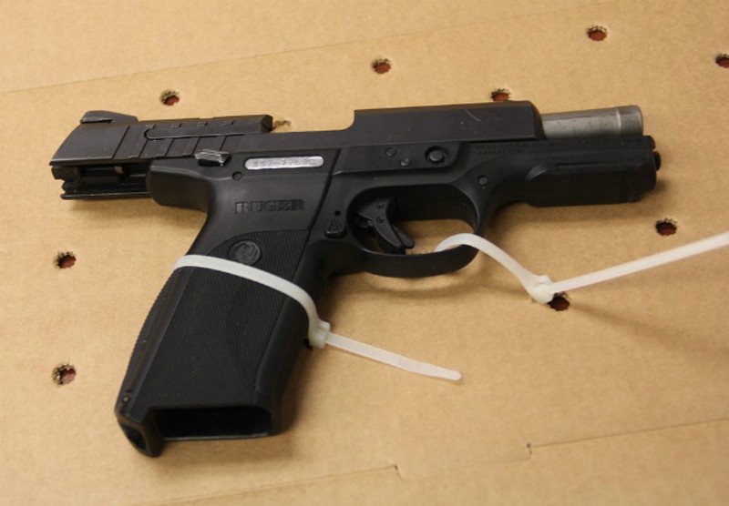 Police recovered this handgun following the crash. - COURTESY CLAYTON POLICE