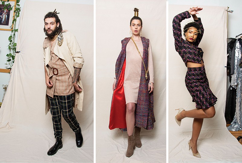 Models from left to right: Jeff Webster, Alyssa Kay and Ronyea Harvey. Design/styling by Brandin Vaughn. - ANDY PAULISSEN