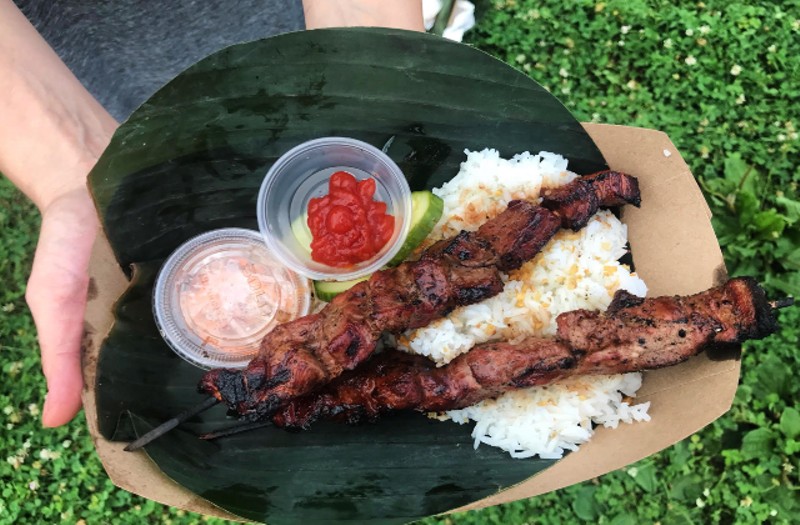 Barbecued meat and rice are a staple dish at the Fattened Caf. - COURTESY DARREN YOUNG AND CHARLENE LOPEZ-YOUNG