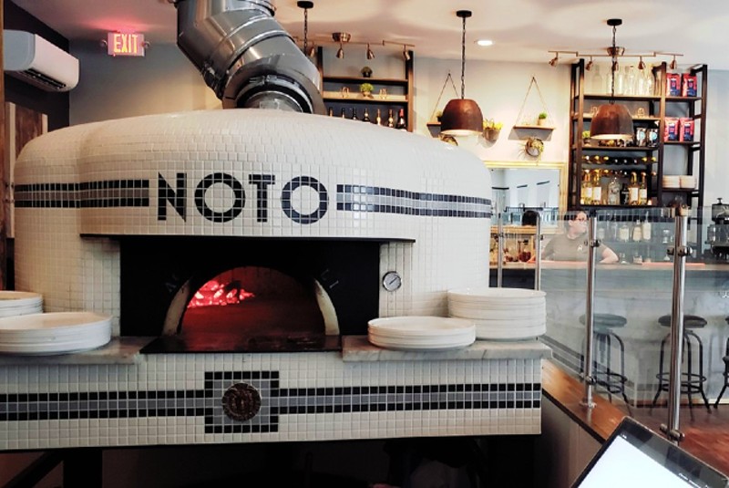 Noto's wood-fired oven burns at temperatures up to one-thousand degrees. - KRISTEN FARRAH