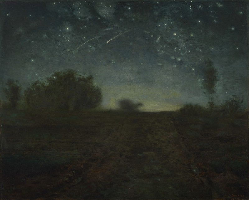 Jean-François Millet, French, 1814–1875; Starry Night, c. 1850-1865; oil on canvas; 25 3/4 x 32 inches; Yale University Art Gallery, Leonard C. Hanna, Jr., Class of 1913, Fund 2020.44