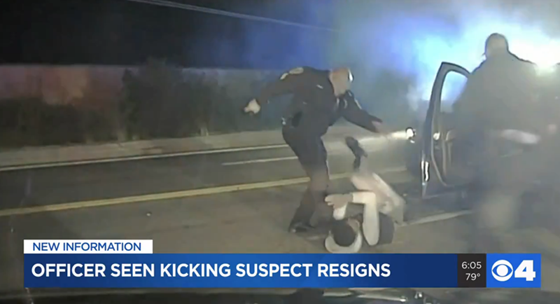Ex-Woodson Terrace cop David Maas was recorded kicking a suspect in a video first aired by KMOV. - Screengrab via KMOV