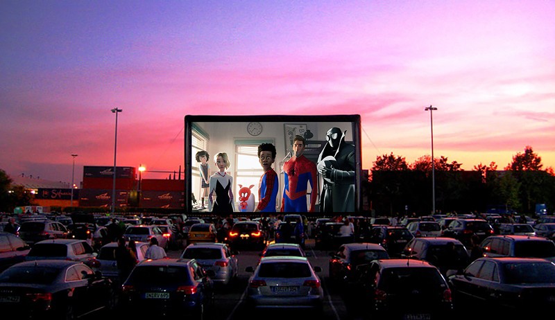 Big screen and big skies. - photo via Drive-in Movie Club