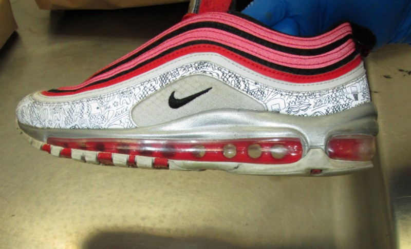 The shoe of a girl who was killed on Tuesday. - COURTESY ST. LOUIS POLICE