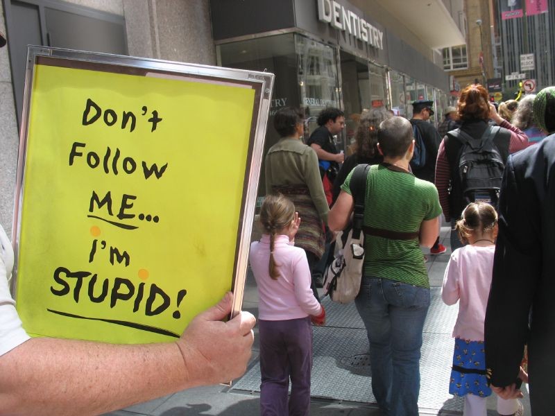 This photo is actually from a St. Stupid's Day parade in San Francisco a few years back, but the sentiment still absolutely applies. - VIA SANDWICH/FLICKR