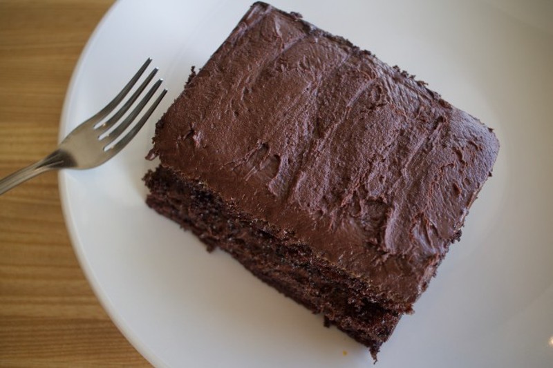 The chocolate cake is based on an old family recipe. - CHERYL BAEHR