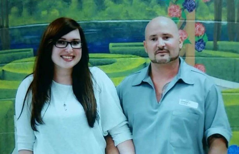 A 2017 photo of Soubasis and his daughter, Bree Wingerter, during a prison visit. - COURTESY OF DIONYSUS SOUBASIS