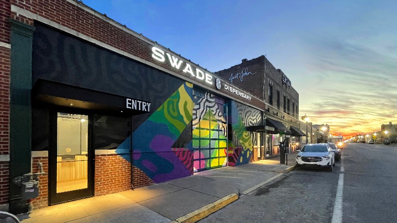 Swade's colorful new location fits in well in the Grove neighborhood. - VIA SWADE CANNABIS