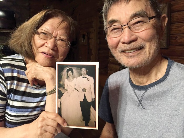 Henry Shimabukuro with his wife Miki celebrating their 59th wedding anniversary in July 2020. - COURTESY SHIMABUKURO FAMILY