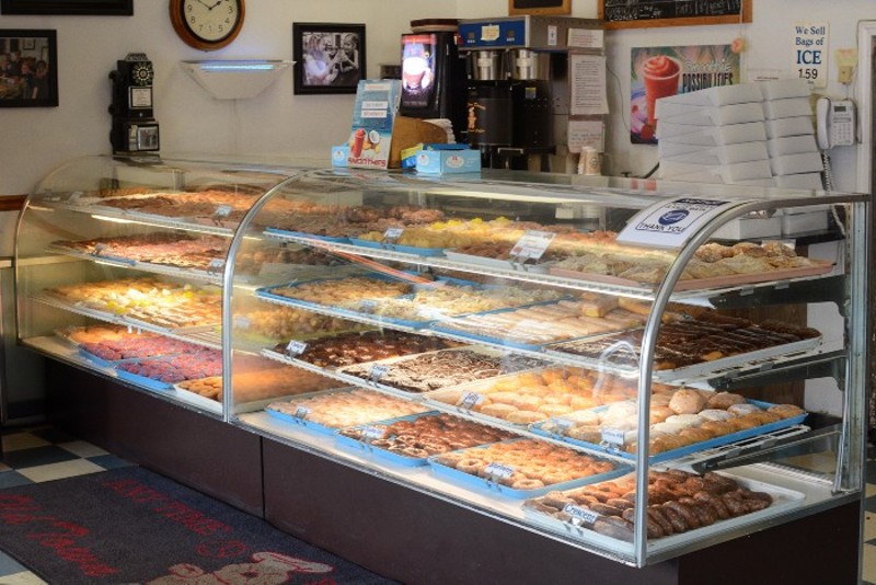 The bakers at Old Town Donuts keep the case stocked 24 hours a day, seven days a week. - ANDY PAULISSEN