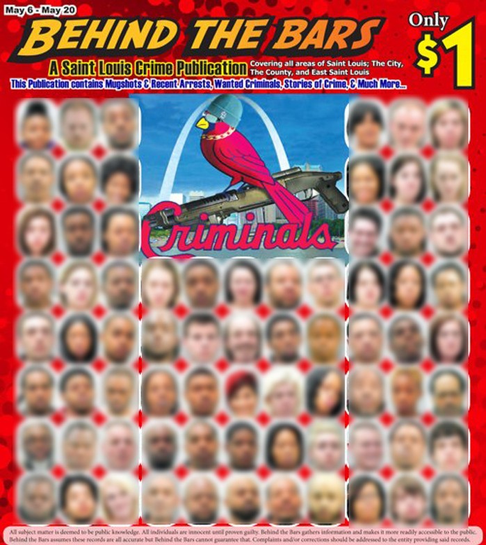 A past issue of the Behind the Bars tabloid, Edmund Tauk's first mugshot-powered publication. (Faces blurred by RFT.) - SCREENSHOT VIA FACEBOOK