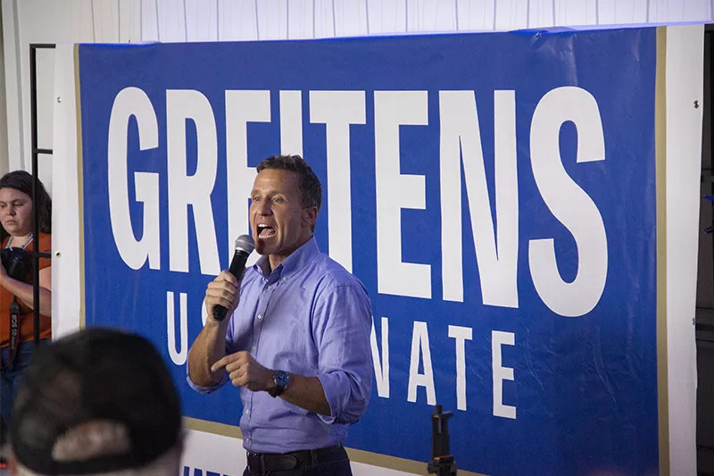 Greitens may have drawn a modest crowd to his event, but in reality his show was for just one man. - DANNY WICENTOWSKI