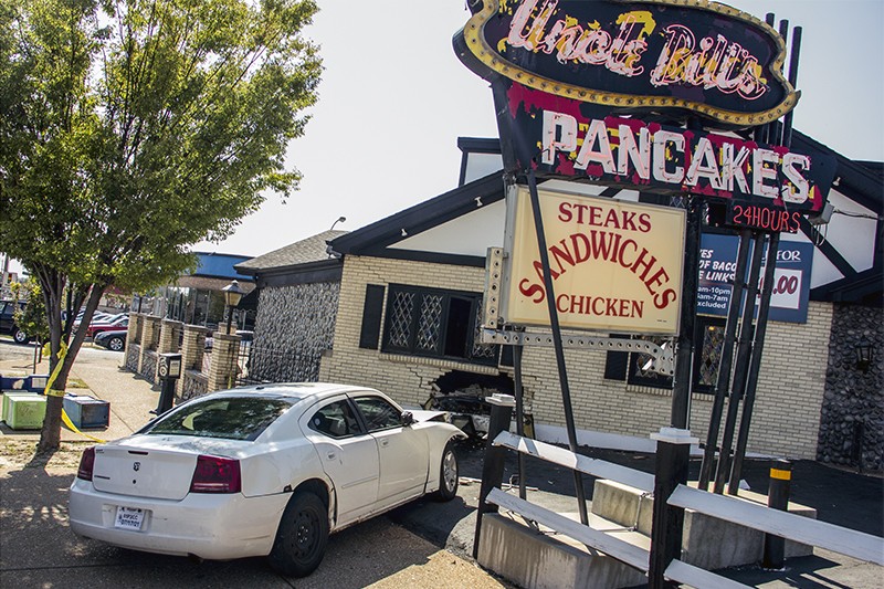 A car crashed into Uncle Bill's earlier today, injuring four people. - DANNY WICENTOWSKI