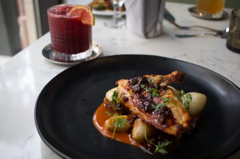 The roast chicken pairs well with the Berry Sour. - CHERYL BAEHR