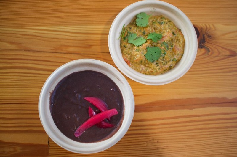 Frijol colado and sikil pak are two of the dips served at Sureste Méxican. - CHERYL BAEHR