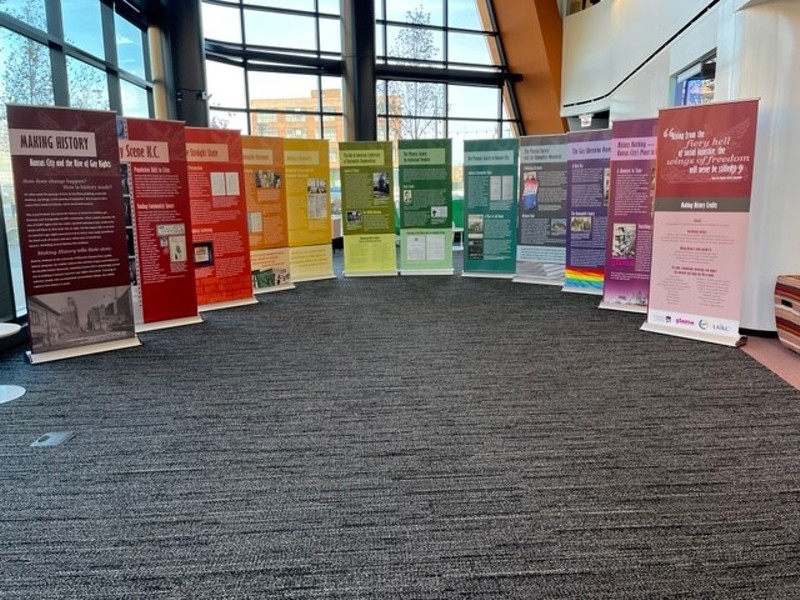 "Making History: Kansas City and the Rise of Gay Rights" was removed from the Missouri Capitol in September after being on display for just a few days. It is now on display at the Civic Lounge of Cortex Innovation Community. - COURTESY OF THE JEWISH COMMUNITY RELATIONS COUNCIL OF ST. LOUIS