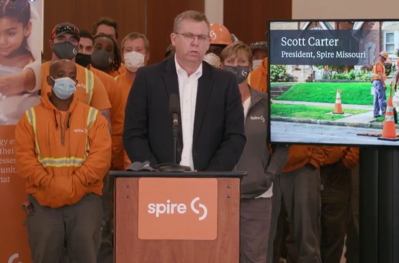 Spire Missouri president Scott Carter addresses a press conference on November 11. - SCREENSHOT VIA SPIRE