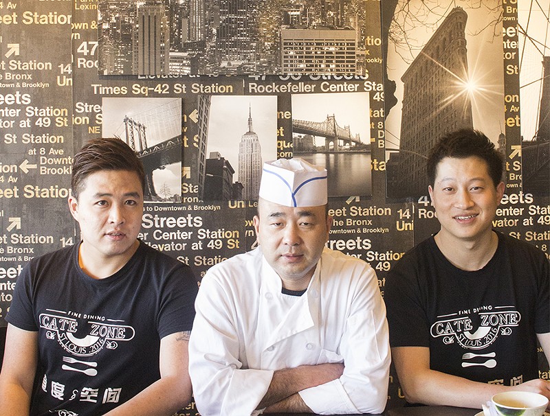 Co-owner Daniel Ma, chef Yuming Han and co-owner Quincy Lin. - PHOTO BY MABEL SUEN