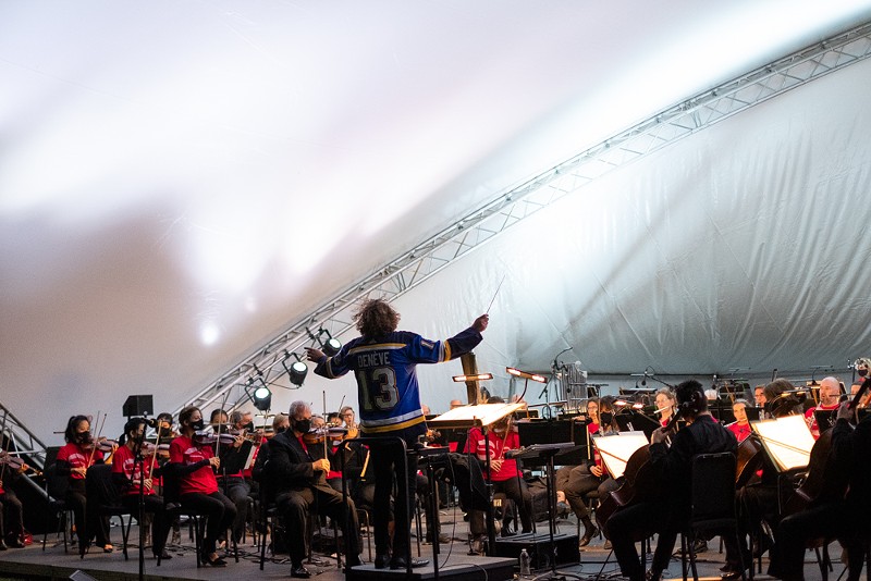 The Saint Louis Symphony Orchestra performing at Art Hill in September. - Phuong Bui