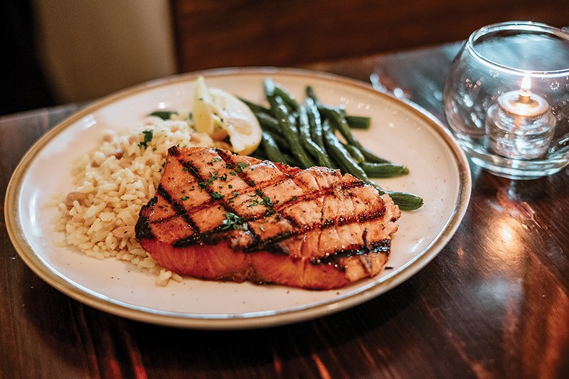 The Asian marinated charbroiled salmon is one of Hendel's signature dishes. - PHUONG BUI