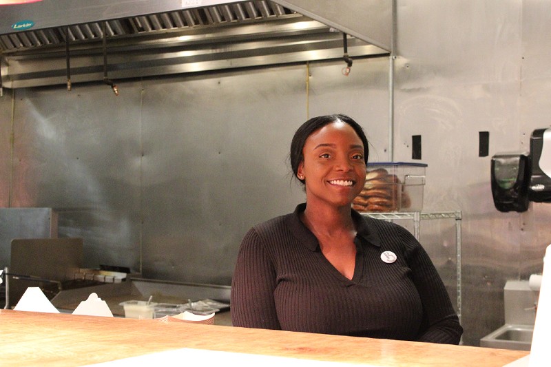 Tasha Smith, owner of Burger 809, is excited about the future at Bluewood Brewing. - JENNA JONES