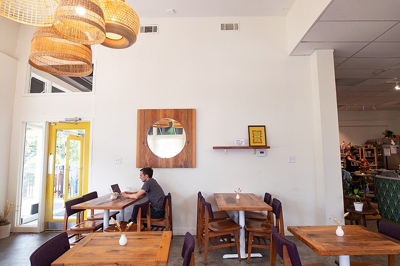 Gather's dining room is both cozy and airy. - MABEL SUEN