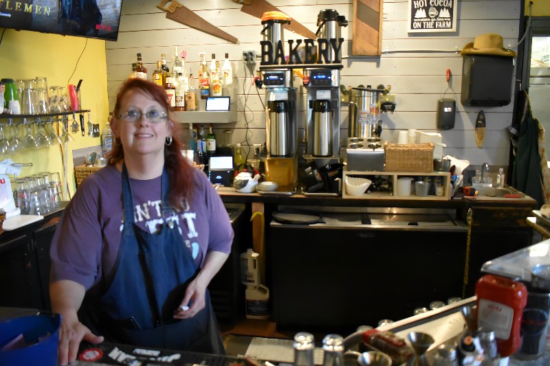Angie Swyers works behind the counter of her Soulard bakery, Mauki's. - DANIEL HILL