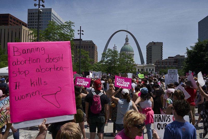 A recent protest for reproductive rights in Kiener Plaza. - THEO WELLING