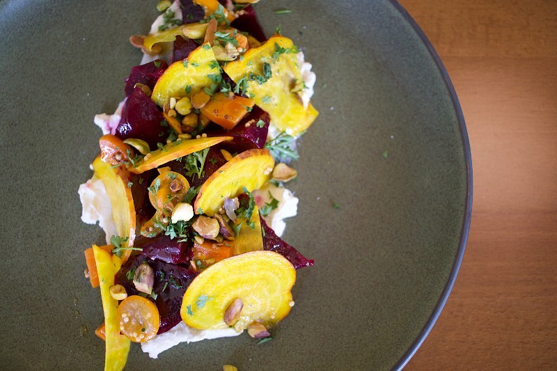 Salve Osteria serves Italian-inspired fare, like this beet salad, next to the Gin Room on South Grand. - CHERYL BAEHR
