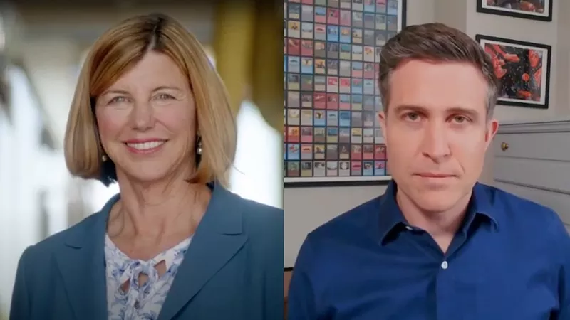 Trudy Busch Valentine and Lucas Kunce are the leading democratic candidates running to replace Roy Blunt in the U.S. Senate. Their approaches to campaigning have been radically different. - VIA SCREENGRAB, VIA SCREENGRAB