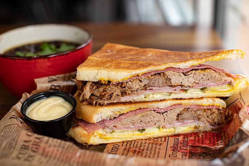 Havana’s Cuisine’s Tampa Cuban sandwich includes roasted pork, ham, salami, Swiss cheese, mustard and pickles.