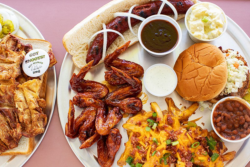 Big Mama’s BBQ’s signature items include pig snoot, sweet and spicy chicken wings, pulled pork, loaded fries and more.