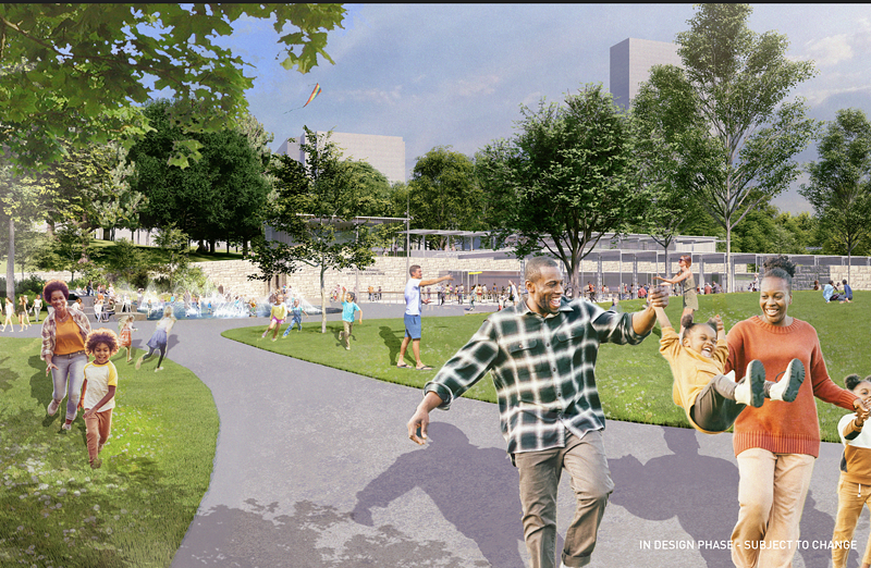 The new design of Steinberg Pavilion and Rink could feature summer activities. - Forest Park Forever