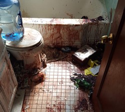 The blood-smeared bathroom in Herter's apartment was a horror movie come to life.