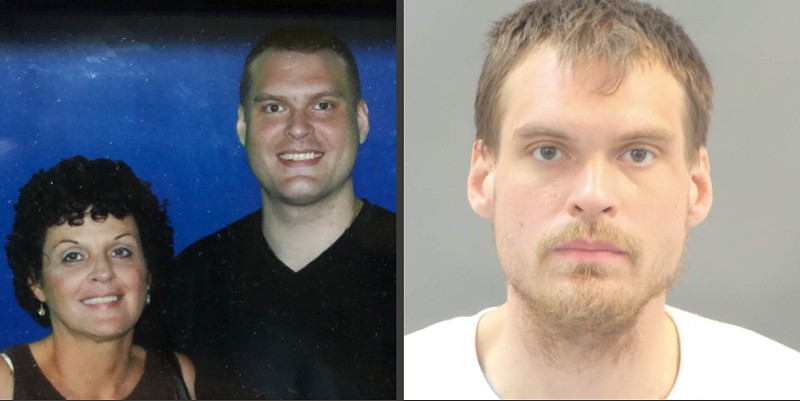 Seth Herter with his mother, Margie; Seth Herter's booking photo. - Courtesy Margie Herter and St. Louis Police