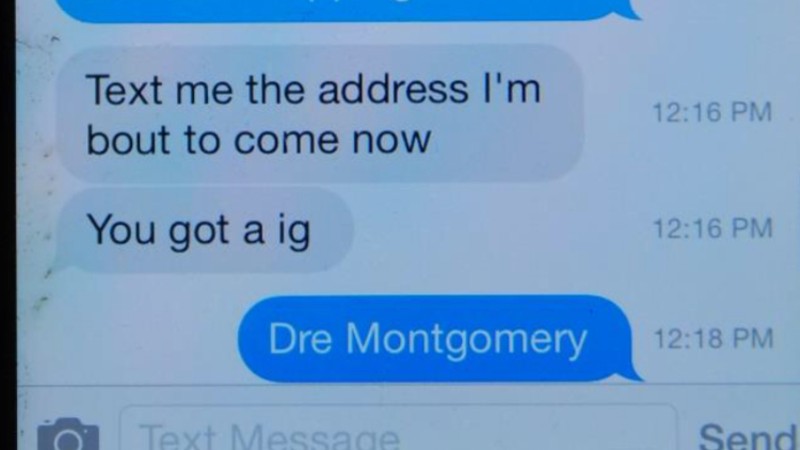 Text messages between Andre Montgomery and Terica Ellis entered into evidence.
