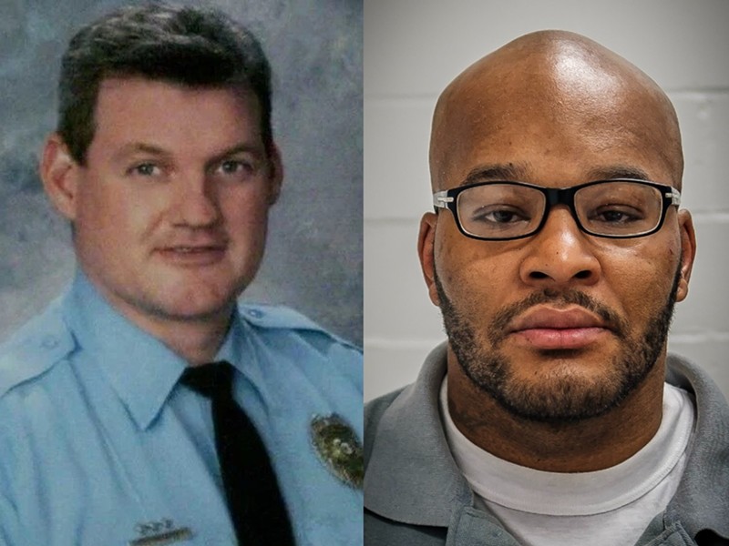 Kevin Johnson (right) shot and killed Sgt. William McEntee (left) on July 5, 2005. - Kirkwood Police Department/Rachel Bee