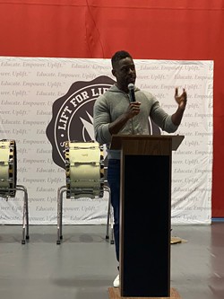 Sterling K. Brown at the podium. - Courtesy Katrice Noble