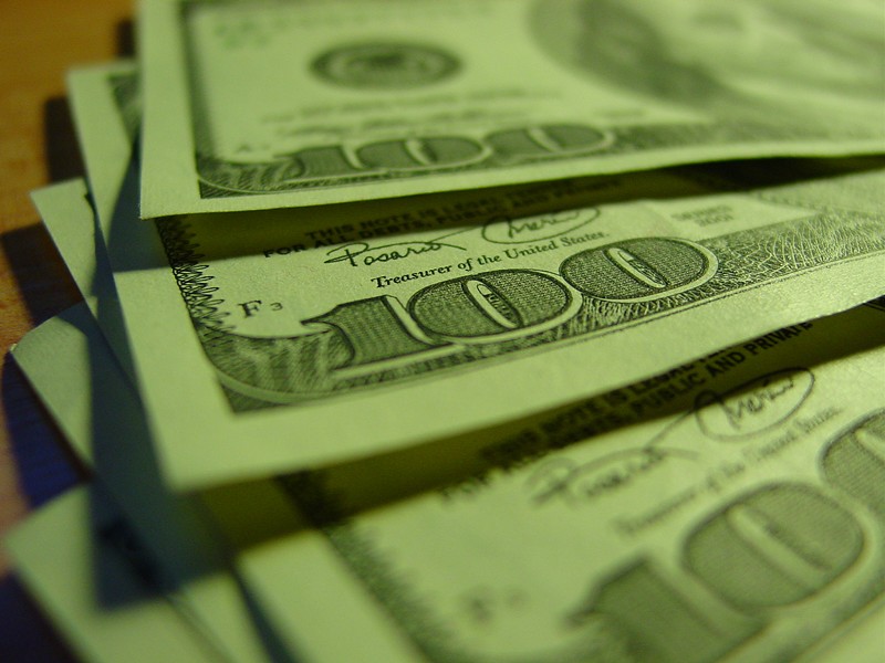 Close up shot of $100 bills.