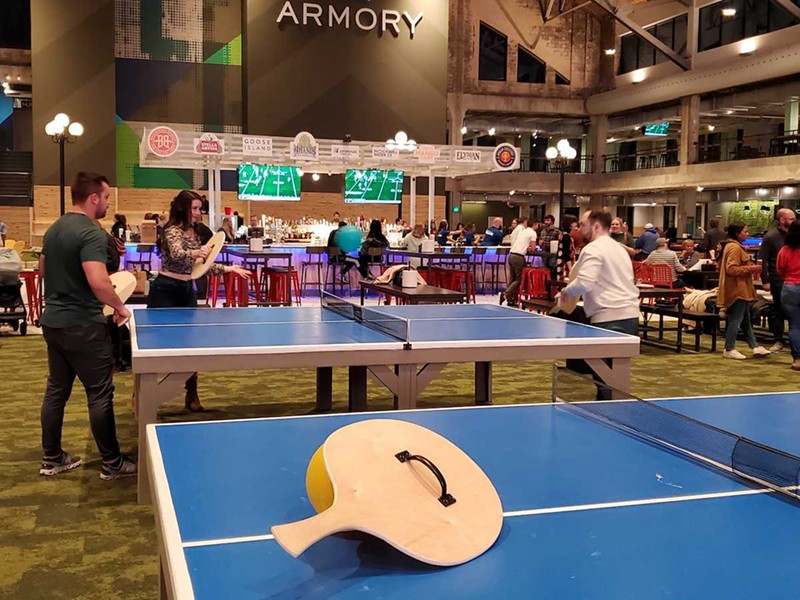 One of the many games available at the Armory. All of the equipment to play the games is free to use and with the games.
