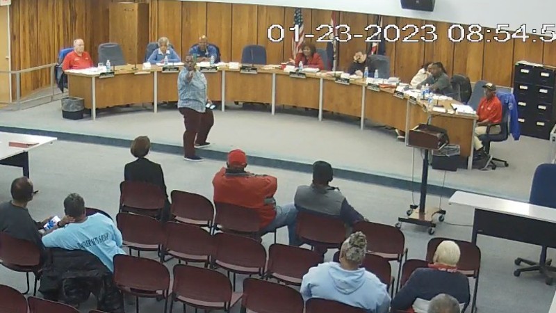 Still from video of January 23 Jennings City Council meeting.