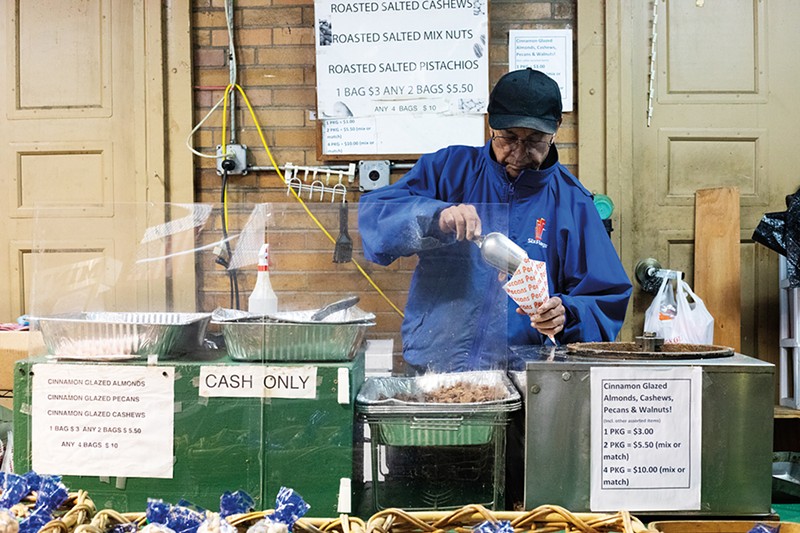 A vendor in the Soulard Market.