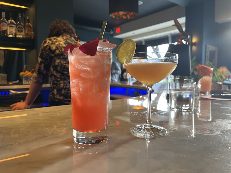 Cocktails feature fresh juices.